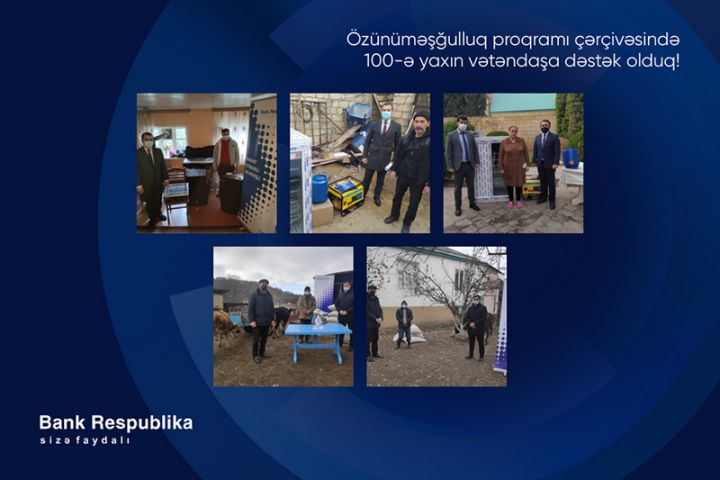 Bank Respublika Özünüməşğulluq proqramı çərçivəsində 100-ə yaxın vətəndaşa dəstək oldu!