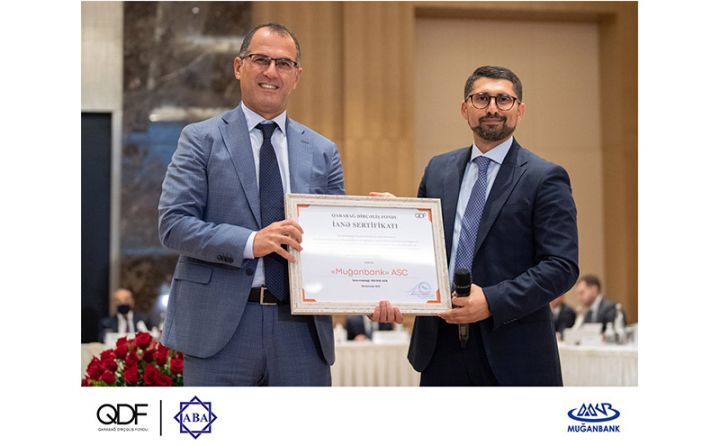 Muğanbankın sədrinə xüsusi sertifikat təqdim edildi