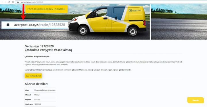 “Azərpoçt”un rəsmi saytına oxşar saxta saytlar yaradılıb - XƏBƏRDARLIQ