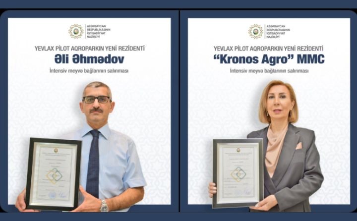 Daha bir sahibkar və  "Kronos Agro" şirkəti Yevlaxda meyvə bağları salacaq