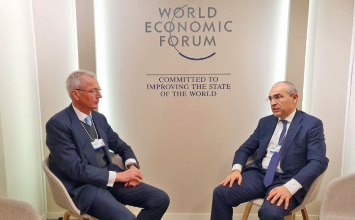 Aərbaycanın İqtisadiyyat naziri İsveçrənin qlobal bankının sədri ilə görüşüb