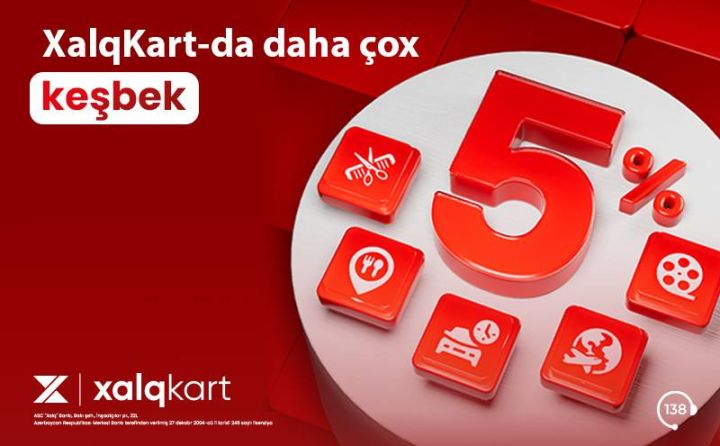 XalqKartda 5% keşbek!