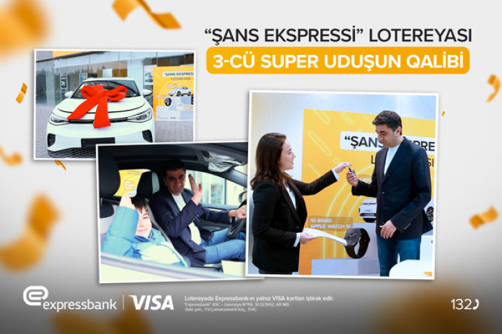 Expressbank müştərisinə elektrikli avtomobil verib!