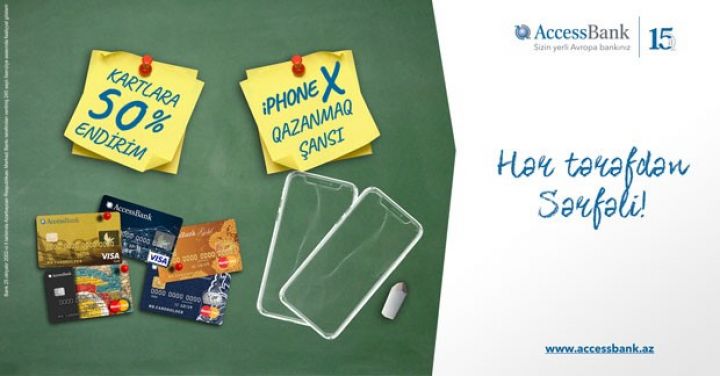 AccessBank-ın kartları ilə ödəniş edib iPhone X uda bilərsiniz!  