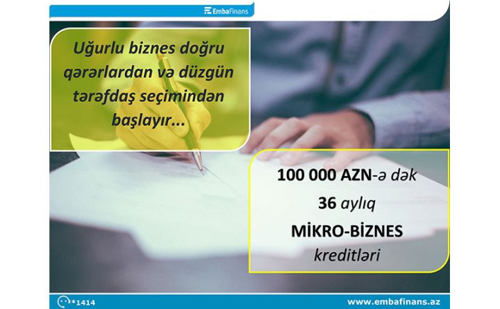 Sərfəli biznes kreditlərindən yararlanmağa tələsin!
