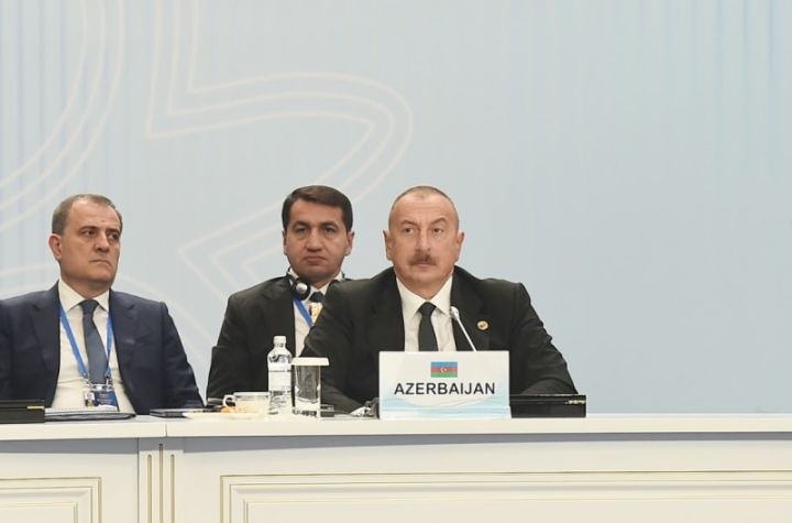 Prezident Əliyev Astanada Zirvə Toplantısında çıxış edib - TAM MƏTN