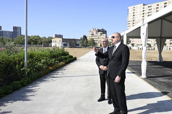 “Antena” parkı yenidən qurulur - Prezident işlərin gedişi ilə tanış olub