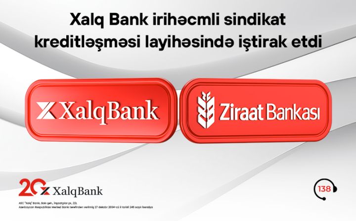 "Xalq Bank" 1,75 milyard dollarlıq  kreditləşmədə iştirak edib