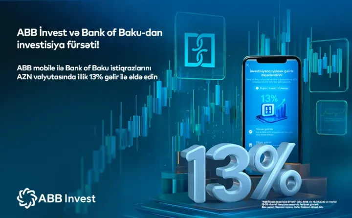 Yeni investisiya imkanı: İllik 13% gəlirliliklə istiqrazlar artıq ABB mobile tətbiqində!